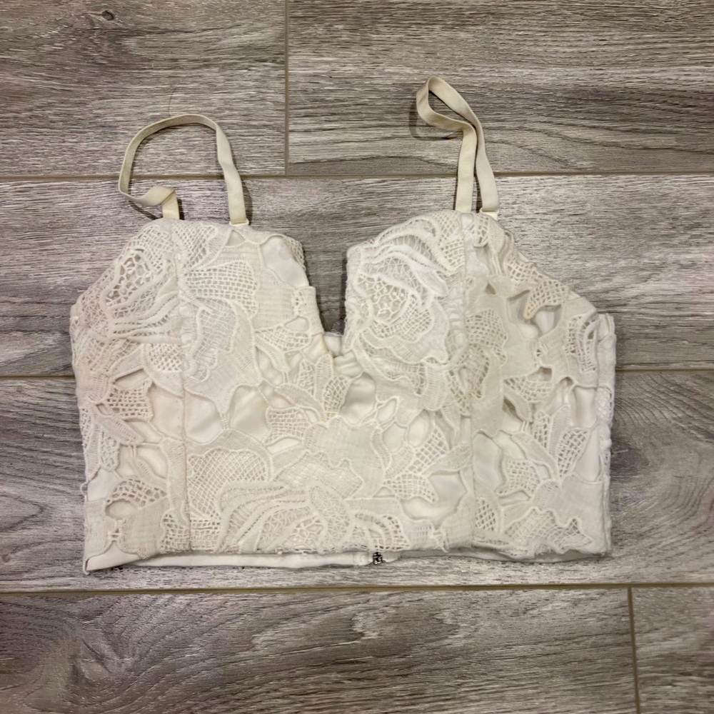Urban planet lace white crop top